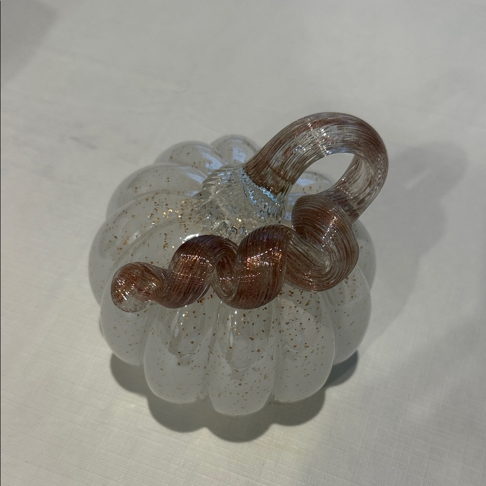 Glass Pumpkin with Gold Accents
